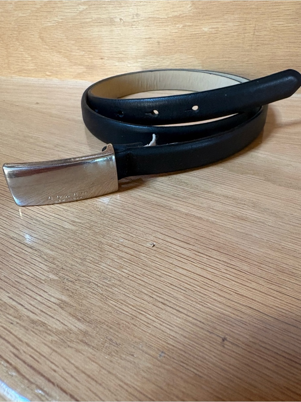Coach Leather Womenβs Belt with Silver Buckle